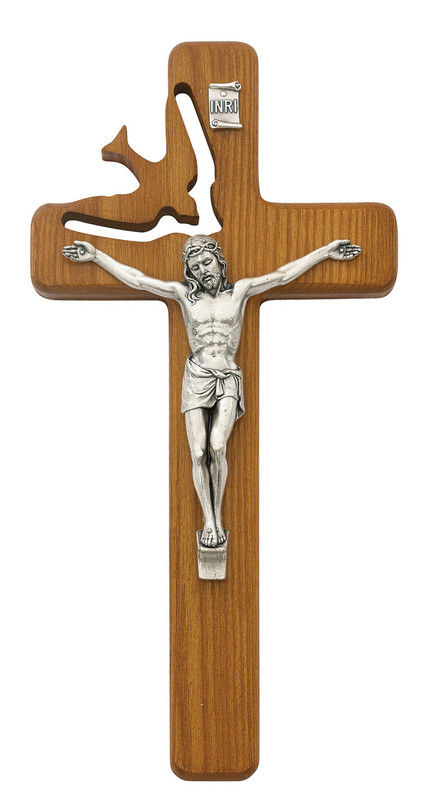 8" Holy Spirit Confirmation Wood Crucifix