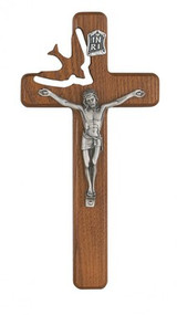WALNUT STAINED HOLY SPIRIT 8" CRUCIFIX 77-06