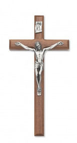 8" BEVELED WALNUT CRUCIFIX 80-02