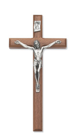 12" BEVELED WALNUT CRUCIFIX 80-06