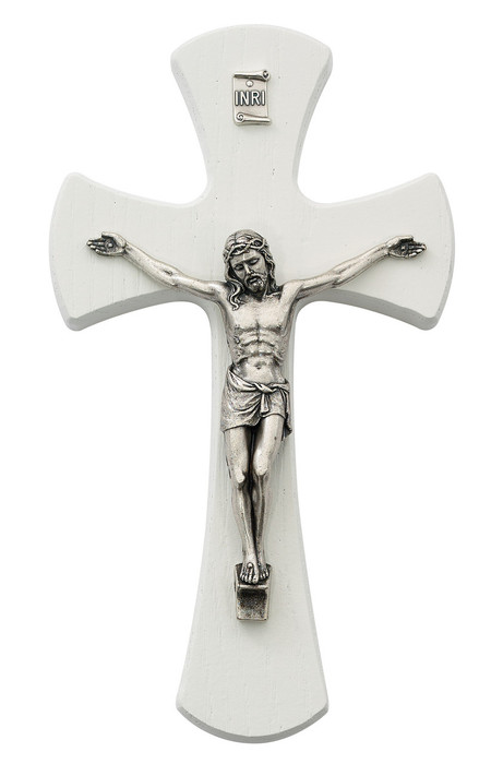 7" White Crucifix