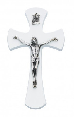 CHILDREN'S 7" WHITE  WALL CRUCIFIX 79-78