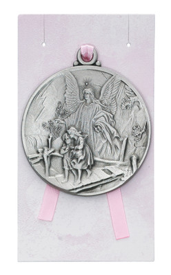 CHILDREN'S GUARDIAN ANGEL CRIB MEDAL 