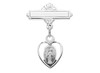 Heart Shaped Miraculous Medal Pin