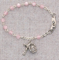BABY BRACELET PINK PEARL 4MM B25D