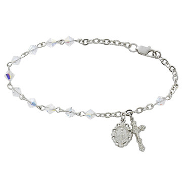 CRYSTAL SWAROVSKI ADULT ROSARY BRACELET B39D