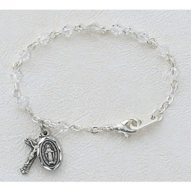 BABY BRACELET TIN CUT CRYSTAL 4MM BR126D