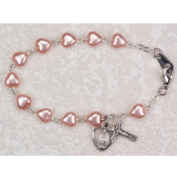 PINK PEARL HEART BRACELET BR173WM
