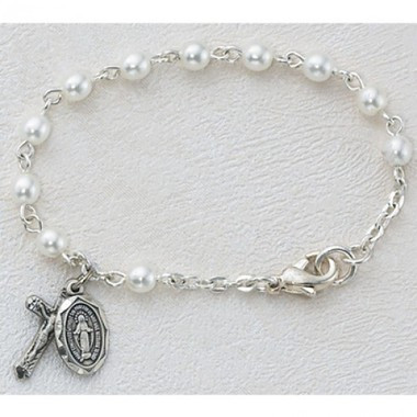 BABY BRACELET GLASS PEARL 4MM BR177