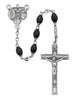 Black Glass Rosary with Oval Beads