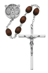 BROWN WOOD ROSARY 6X8MM 137L-BRF