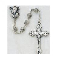 SILVER OX ROSEBUD IMPORTED ROSARY 5MM 143R