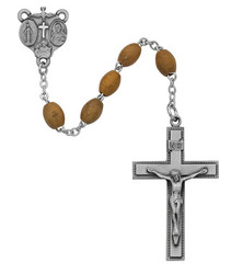 OLIVE WOOD ROSARY 4X6MM 171DF