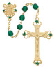 Gold Plated Green Rosary