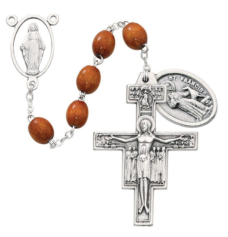 7-Decade Franciscan Wood Rosary