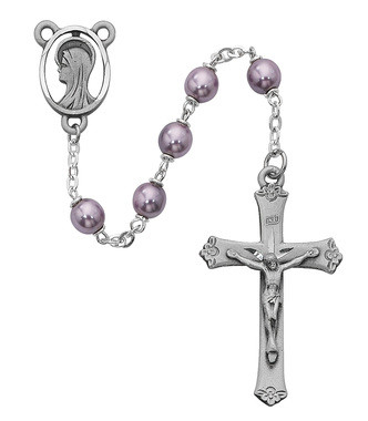 PEARL AMETHYST ROSARY 7MM 417SF