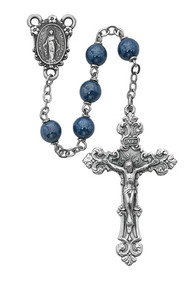 BLUE METALLIC ROSARY 7MM 487SF