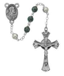 Green & Black Glass Rosary