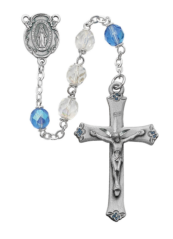 Blue & White Crystal Rosary