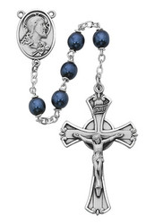 DARK BLUE METALLIC ROSARY 7MM 593LF