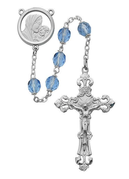Blue Tin Cut Rosary