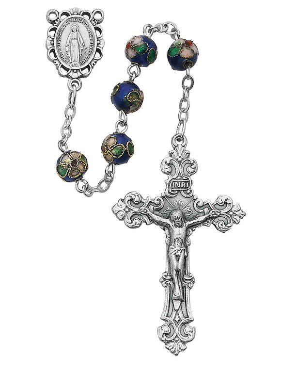 Blue Cloisonné Rosary