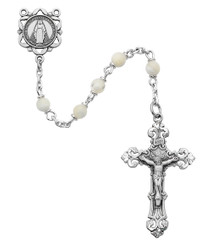 GENUINE MOTHER OF PEARL ROSARY 5MM 783DF