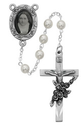 GLASS PEARL ROSARY WITH PHOTO CENTER 6MM 792DF