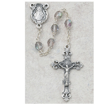 JUNE BIRTHSTONE IMPORTED ROSARY 6MM 875-AMG