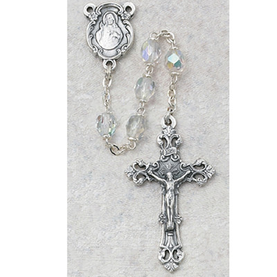 APRIL BIRTHSTONE IMPORTED ROSARY 6MM 875-CRG