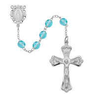 MARCH BIRTHSTONE IMPORTED ROSARY 6MM 880-AQ/KF