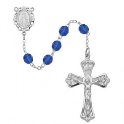 SEPTEMBER BIRTHSTONE IMPORTED ROSARY 6MM 880-BLKF