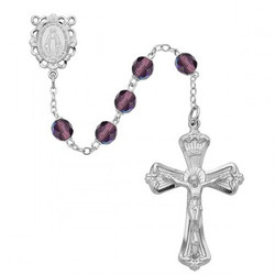 FEBRUARY BIRTHSTONE IMPORTED ROSARY 6MM 880-DAKF