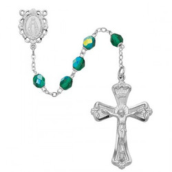 MAY BIRTHSTONE IMPORTED ROSARY 6MM 880-EMKF