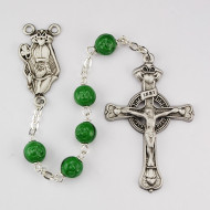 GREEN & BLACK ROSARY 7MM 993DF