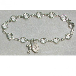 CRYSTAL AUSTRIAN STONES ADULT ROSARY BRACELET BR228