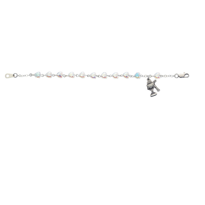 Sterling Silver Crystal Heart Bracelet