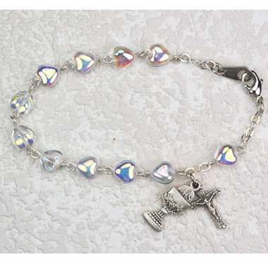 CRYSTAL AB HEART BRACELET BR72W