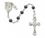 FIRST COMMUNION HEMATITE ROSARY 6MM C69RB