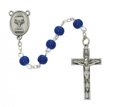 FIRST COMMUNION PEWTER ROSARY C75DB