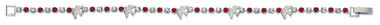 RED & CRYSTAL AUSTRIAN STONES SILVER DOVES CONFIRMATION BRACELET CNF6