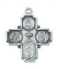 Sterling Silver 4 Way Medal with 24" Chain