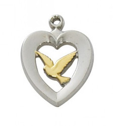 HOLY SPIRIT STERLING MEDAL WITH 18" CHAIN L653