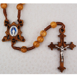 OLIVE WOOD IMPORTED CORDED ROSARY 7MM P156R