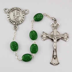 GOLD PLATED ST PATRICK SHAMROCK ROSARY 6MM R144HF