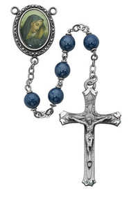 SORROWFUL MOTHER METALLIC PEARL ROSARY 7MM R160DF