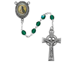 GREEN ROSARY 6MM R186DF