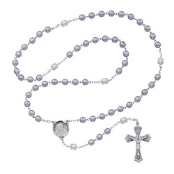LAVENDER PEARL ROSARY 7MM R229RF