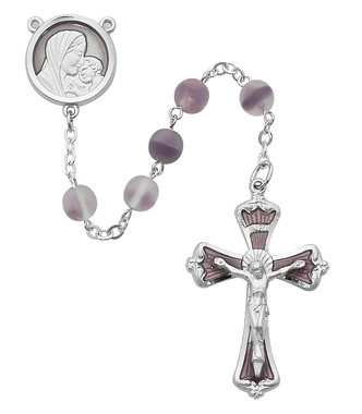 FROSTED AMETHYST ROSARY 7MM R250RF