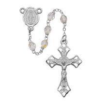 CRYSTAL AURORA ROSARY 6MM R271RF